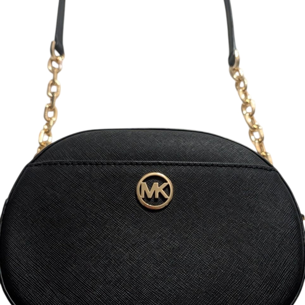 Black Crossbody Bag with Gold Chain - Picture 6 of 7